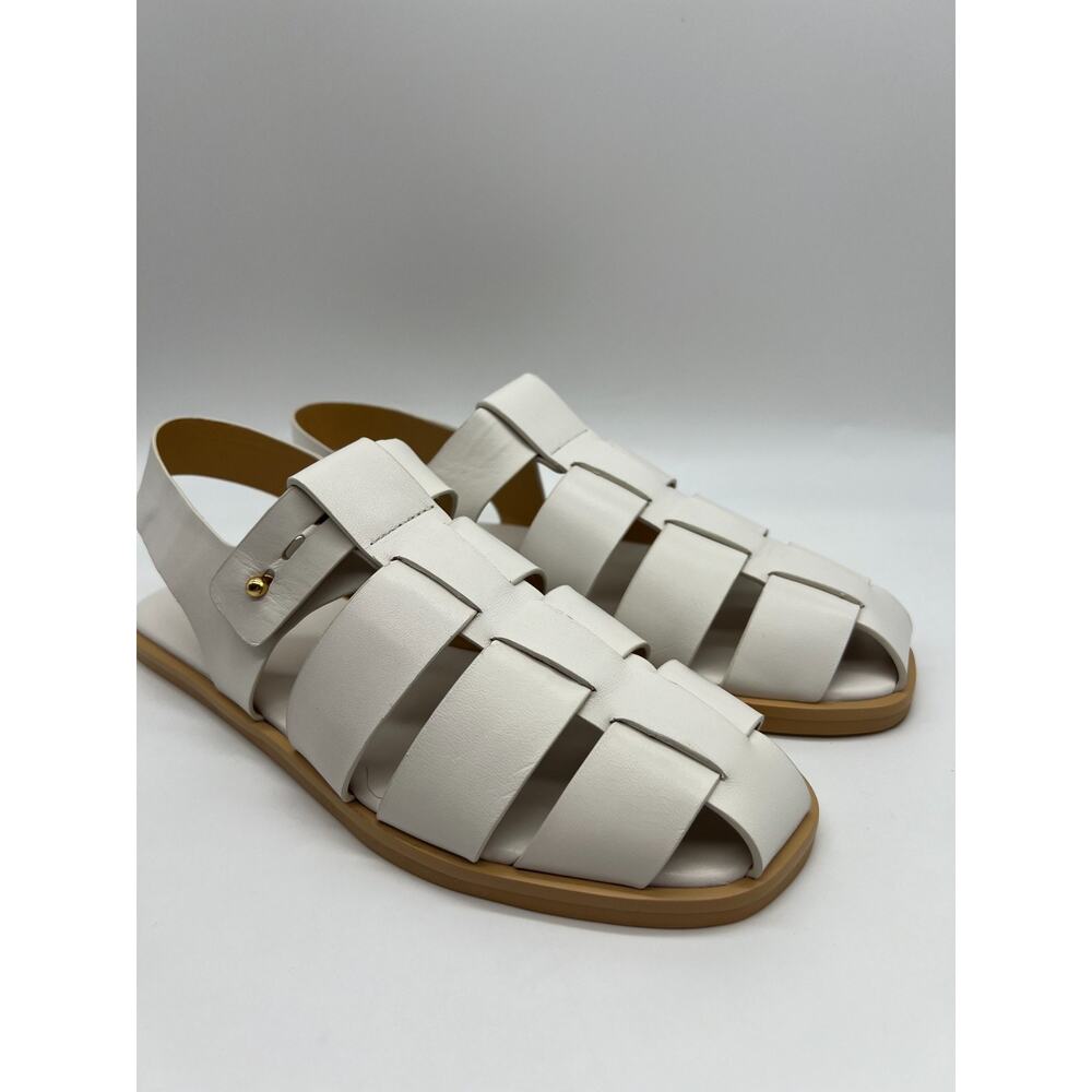 Mercedes Castillo Kailey Caged Fisherman White Leather Sandals Women's Size 9 - Picture 11 of 16